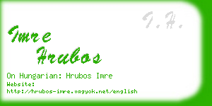 imre hrubos business card